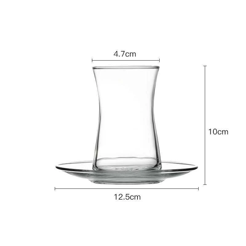 Small and Delicate Heat-resistant Glass Coffee Cup Modern Simplicity Teacup Household Tea Set Handwork Hot Drink Cup with Saucer