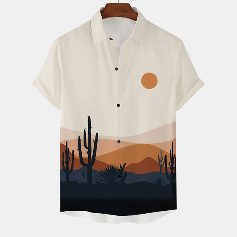 Sunrise Men's Fashion Short Sleeve Hawaiian Shirt Ultra Slim Fit Youthful Style Henry Collar T-Shirt Autumn 2023 Collection