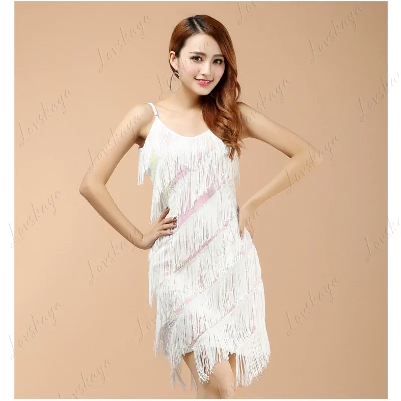 Krótki rękaw Wiosna Długi rękaw Jednolity kolor Biała Damska Sukienka do tańca latynoamerykańskiego z bawełny i koronki