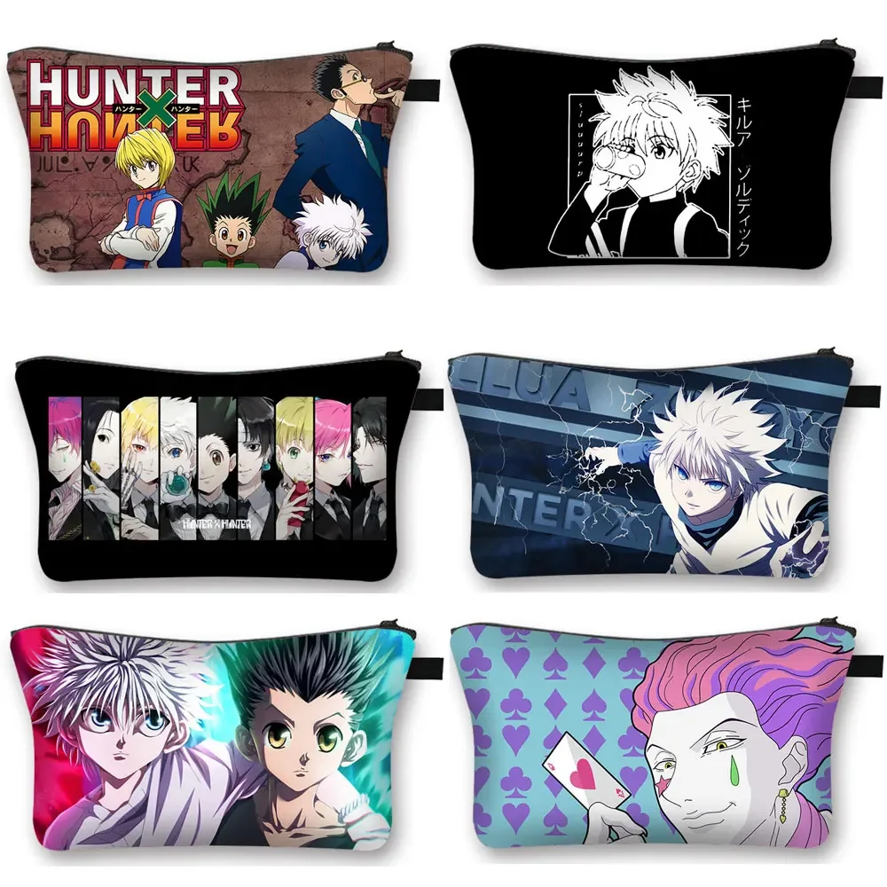 Anime HUNTERxHUNTER Cosmetic Case Hunter X Hunter Women Makeup Bags HXH Killua Zoldyck Gon Freecss Chrollo Lucilfer Cosmetic Bag