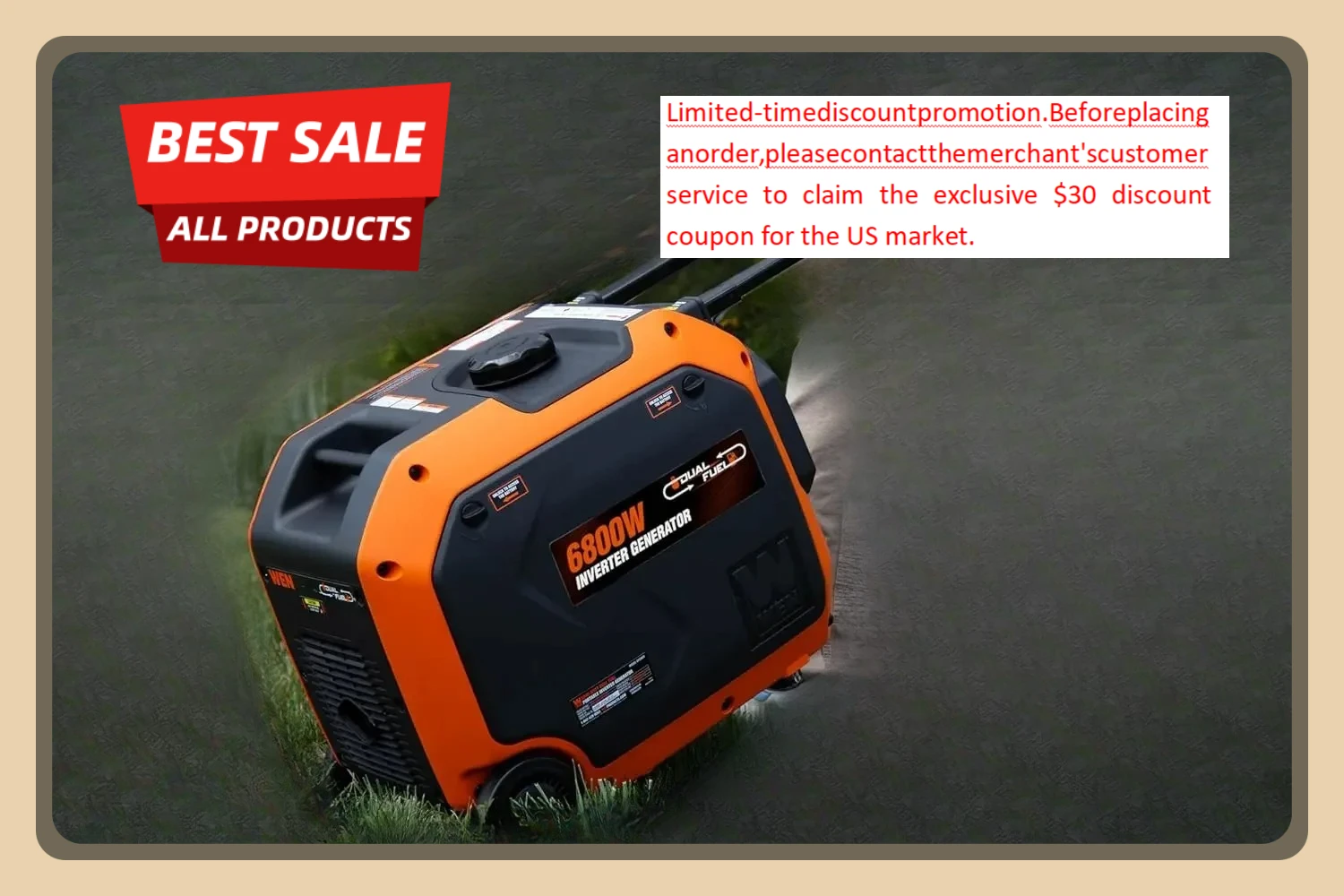 

[XMSJ-Limited Stock, Buy Now!]Quiet 6800-Watt Dual Fuel RV-Ready Electric Start Portable Inverter Generator with Fuel Shut Off a