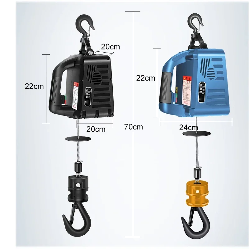 Polipasto eléctrico en miniatura mejorado, grúa doméstica de 220V, elevador pequeño, Control remoto, polipasto de aire acondicionado portátil, Hoi eléctrico