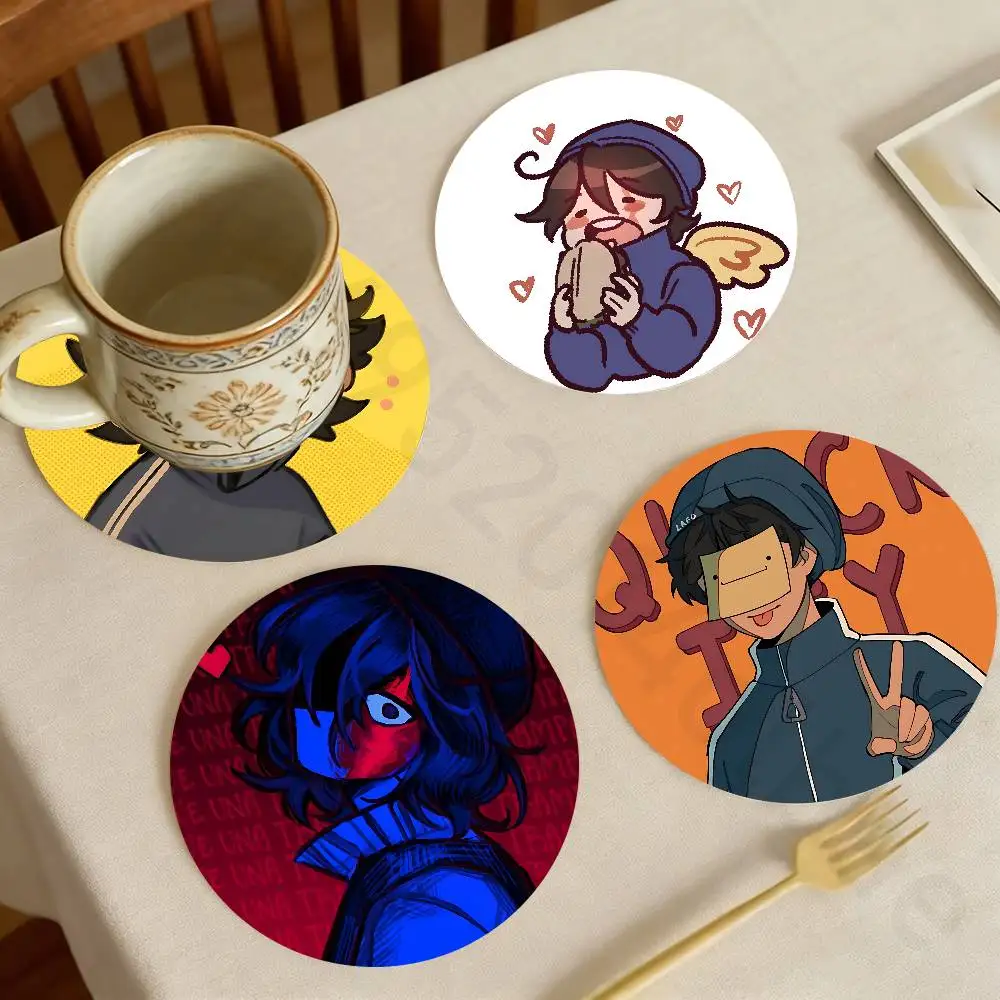 

Q-Quackity Fanart Wooden Theme Desktop Heat Mats Home Decor Coffee Mug Coasters For Office Restaurant