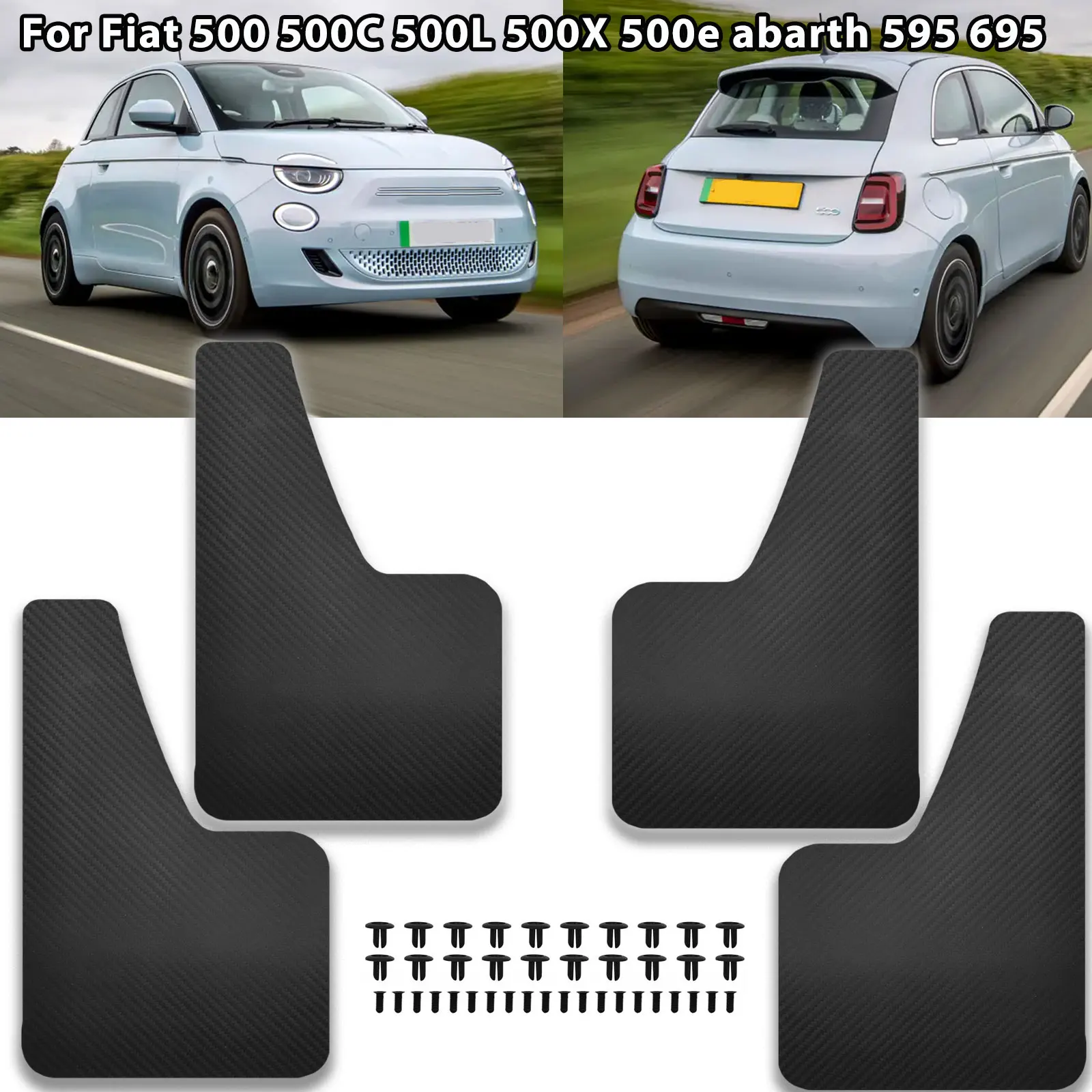 Mudguards For Fiat 500 500C 500L 500X 500e Abarth 595 695 Racing Front Rear Fender Mudflaps Guard Cover Splash Flaps