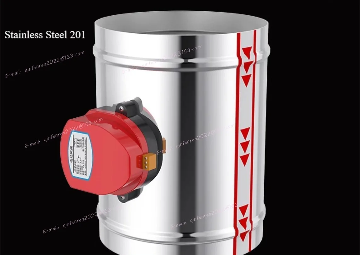 220V/12V/24V Stainless Steel 201 Motorized Damper Solenoid Valve 4/5/6/8 inch Air Duct Vent 51/63/76/80/100/125/150/200mm