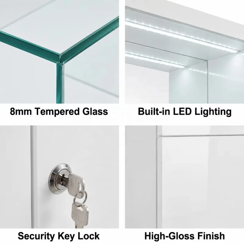Customized Size Jewellery Boutique Display Cabinet Jewelry Counter Display Showcase Strong Glass Display Cabinet