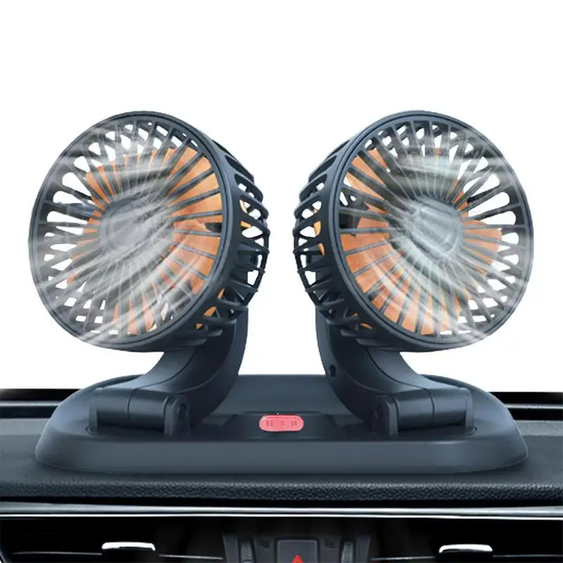 

Car Air Fan Dashboard Cooling Fan With Dual Head Portable Truck Air Fan Battery Powered Auto Cooling Air Fan For Truck Children