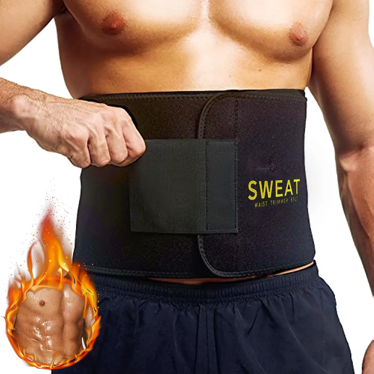 Cintura Rifinitore Per La Vita Cintura Sottile Per Uomo Body Shaper Cincher Controllo Della Pancia Avvolgimento In Neoprene Per Il Sudore Per Lo Stomaco E La Schiena Supporto Lombare
