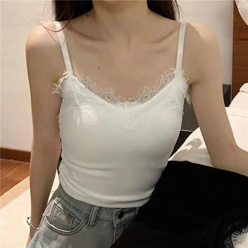 New Women Warm Tank Top Winter Sexy Lace Thermal Sleeveless Top Casual Elasticity Thin Velvet T-shirt