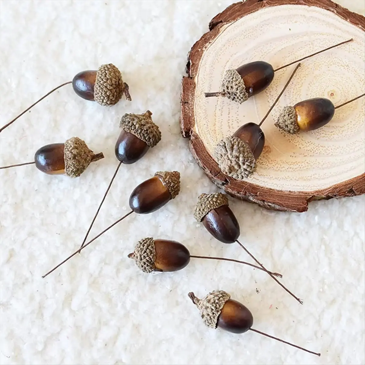 2026 Trend 100PCS Decor AcornOrnaments Artificial Acorns Crafts Christmas Tree Nuts Decorative