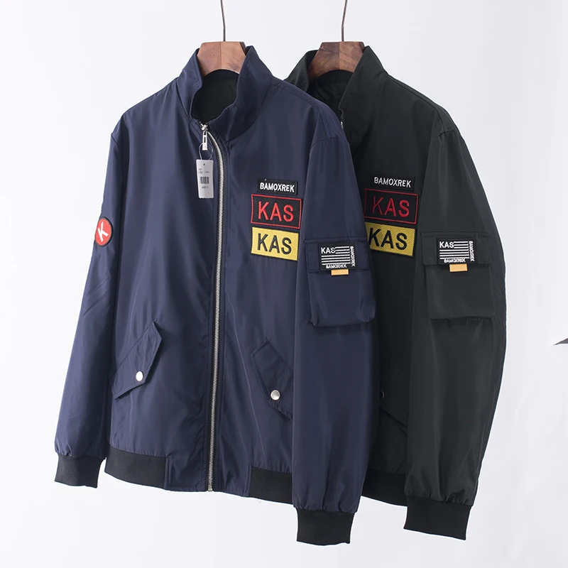 

Trendy Embroidered Stand Collar Jaet Casual Thin Men's Autumn Outerwear BAIM Brand Stand Fit Youth Faion Long Sve Z...