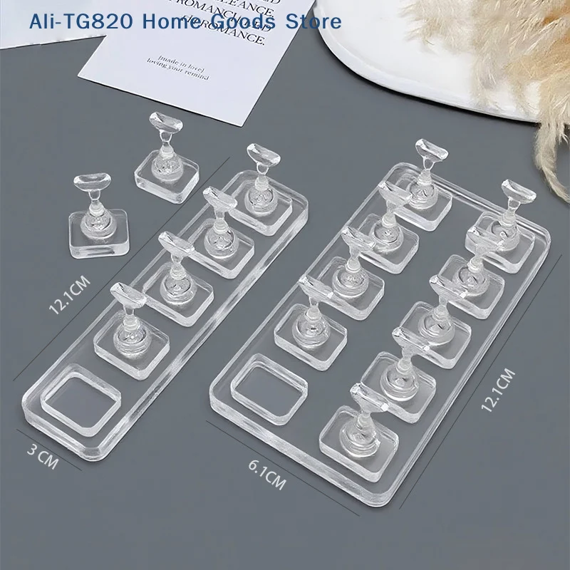 [TG820]1/5/10 Grid Non-Magnetic Nail Stand Sample Nails Display Nail Polish Holder Nail Tips Reusable