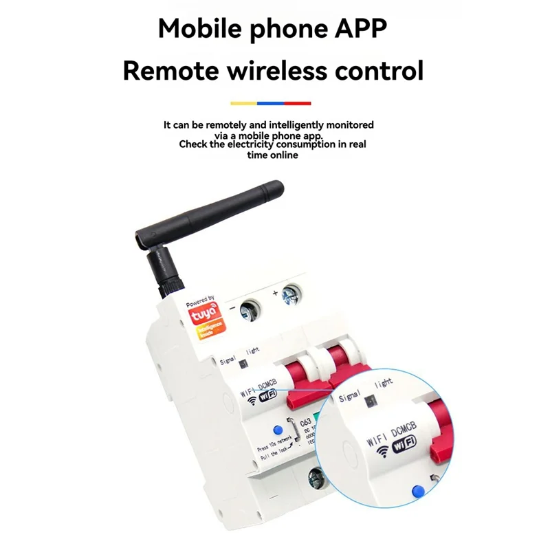 BNVN-Tuya Smart Life Wifi DC Smart Circuit Breaker Voverload Short Circuit Protection With Alexa Google Home For Smart Home