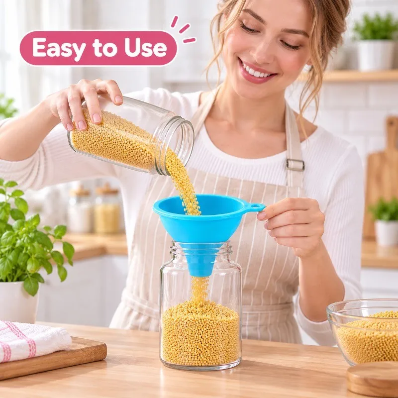 Household Wide Caliber Silicone Big Mouth Funnel Transfer Oil Milk Powder Beans Cooking Tool