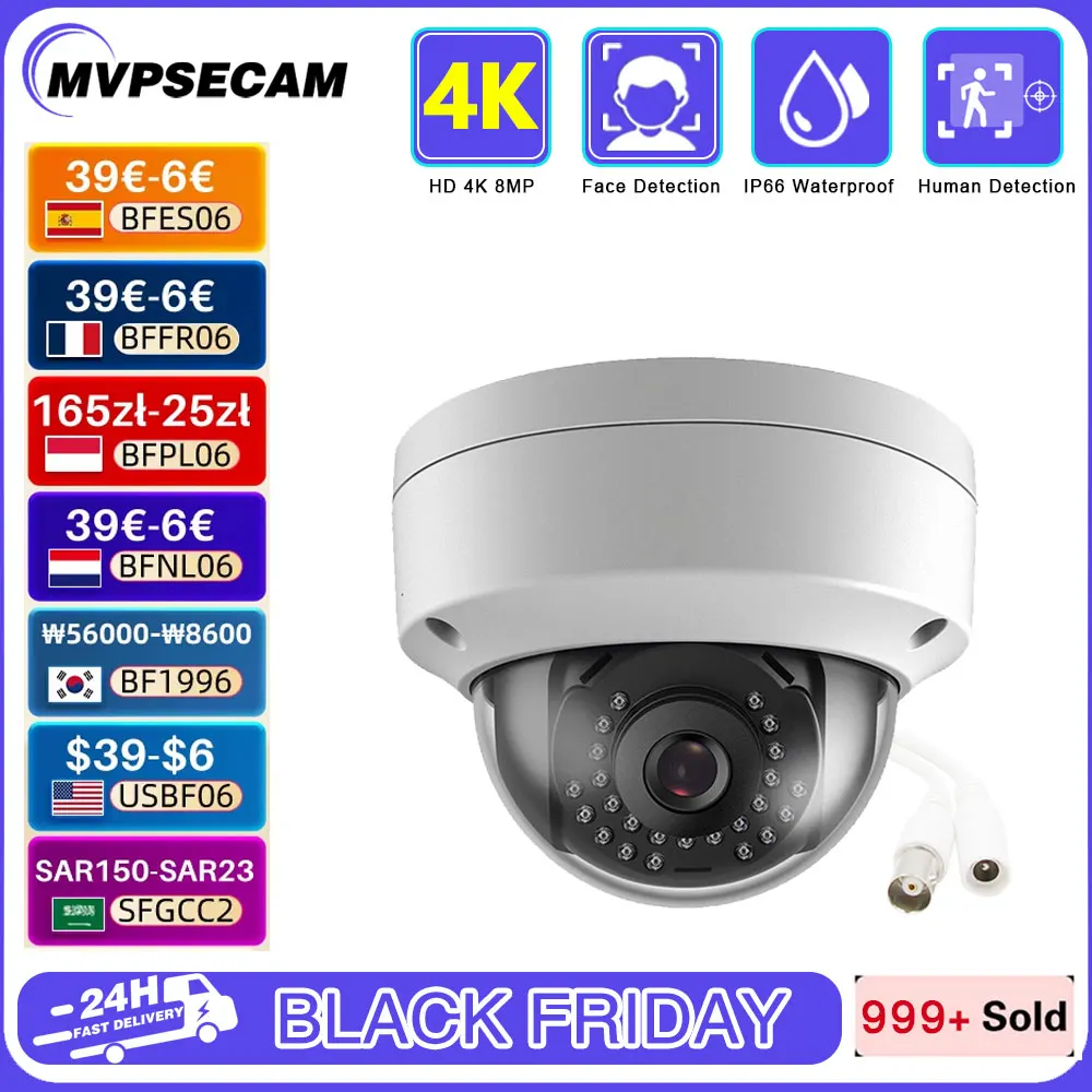 4K 8MP 5MP AHD Camera IR LED 40 Meter IR Distance Explosion-Proof Indoor CCTV Dome Security Full HD Home Surveillance Camera