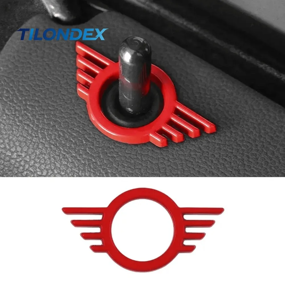 TILONDEX 2pcs Mini Cooper One S F55 F56 F57 F60 R55 R56 R57 Countryman Door Lock Pin Wing Badges Suitable for BMW
