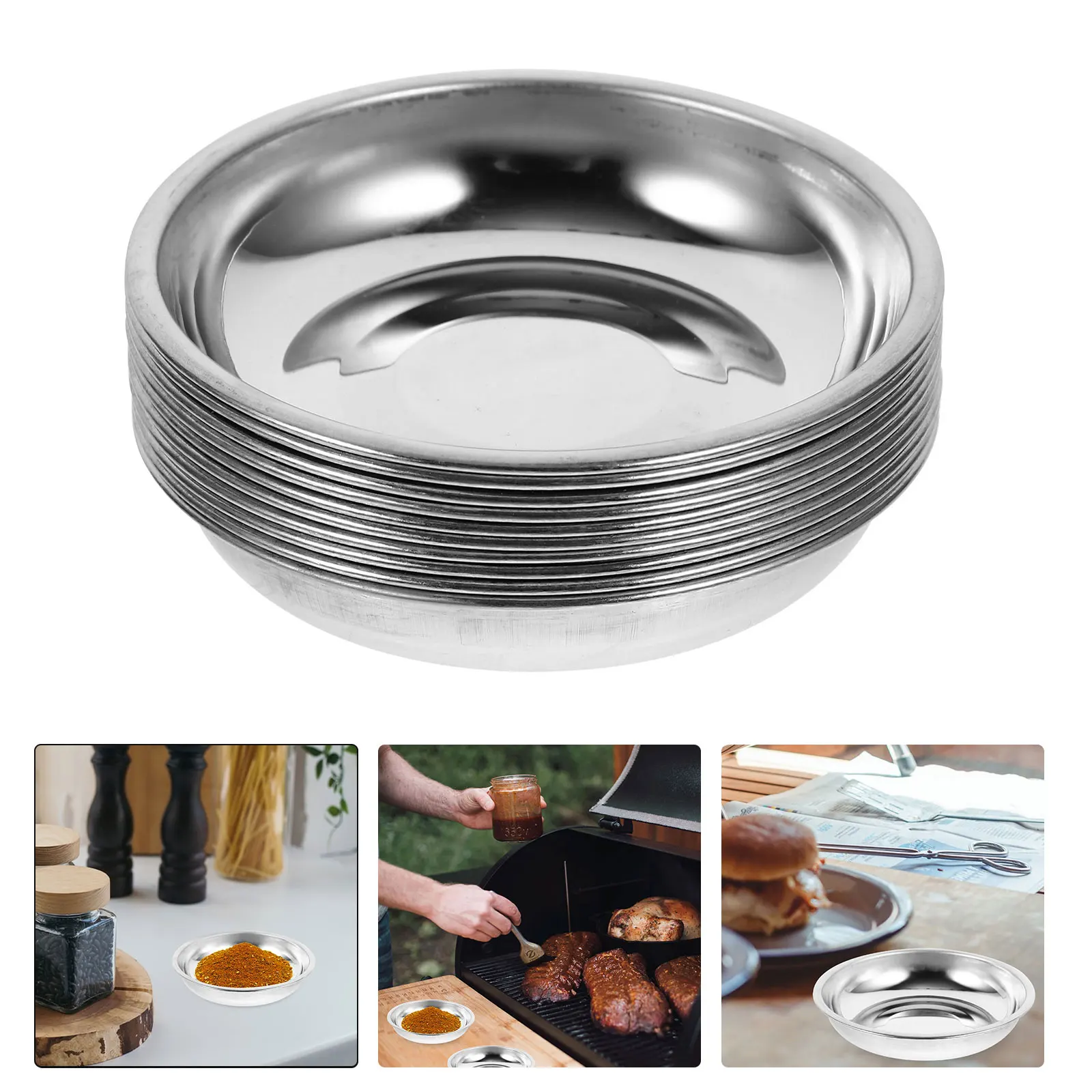 

10pcs Kitchen Sauce Dish Dipping Soy Sauce Cup Plastic Sauce Bowl Seasoning Dish Appetizer Plates Reusable Kitchen Supplies