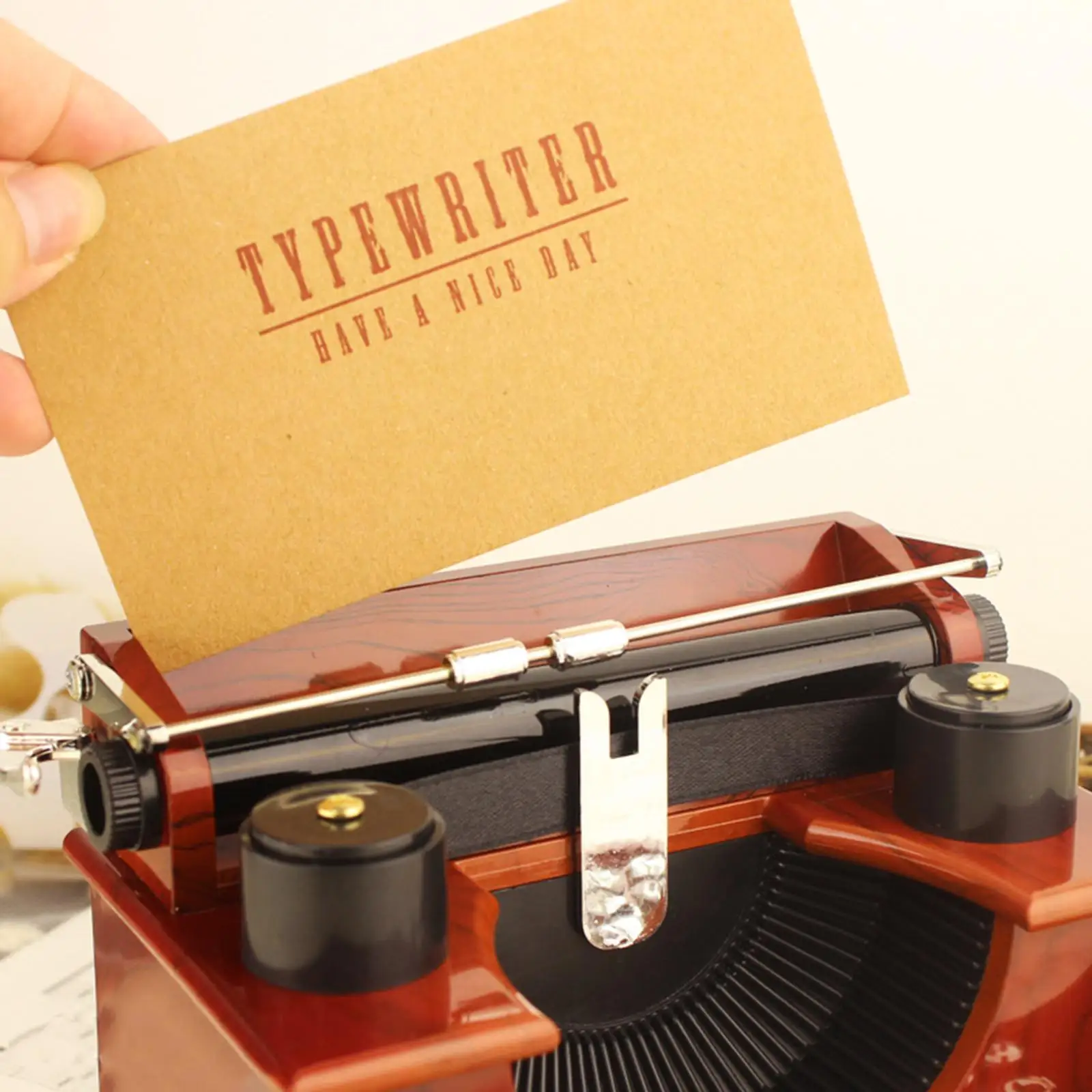 Vintage music box Jewelry Box Nostalgic Collectible Home Office Decor Typewriter Music Box for Cosplay Prop Collection Art Decor