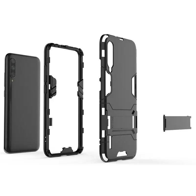 Case For Xiaomi Mi A3 MiA3 Shockproof Hard PC + Soft TPU Combo Case for Xiaomi Mi A3 Lite Stand Armor Capa Etui Coque Back Cover