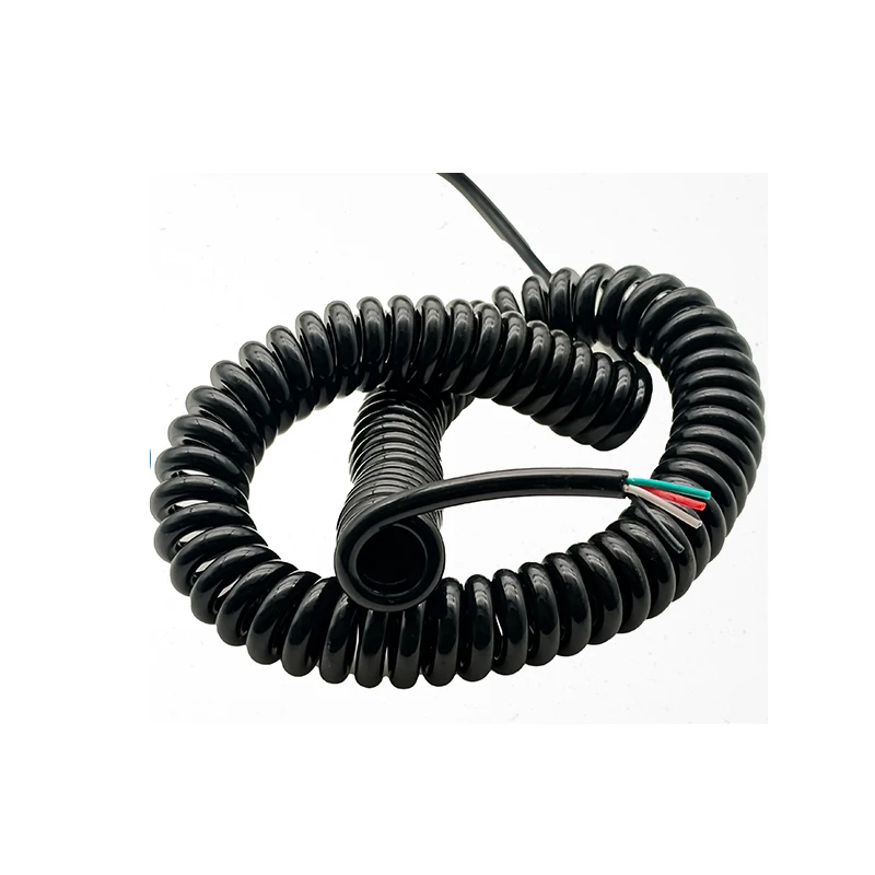 1pcs 1.5 square millimeter 4-Core spiral power cord 17AWG 5m black spring power cord for extension cord