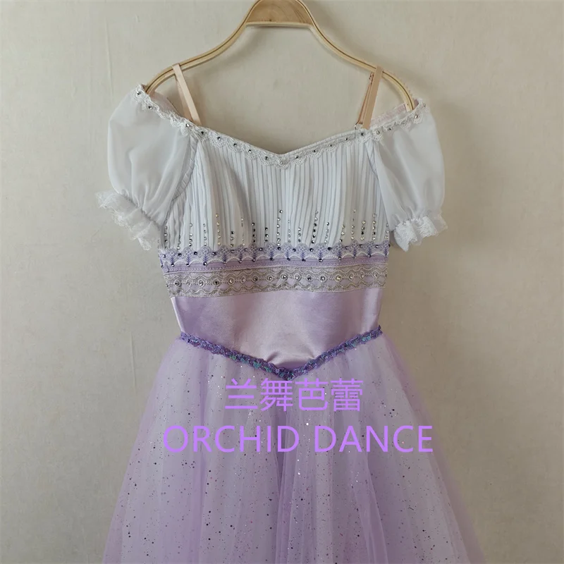 BT01664 Alta Qualidade Tamanho Personalizado Crianças Meninas Ballet Dança Performance Wear Gilsay Lilás Longo Vestido Tutu Romântico
