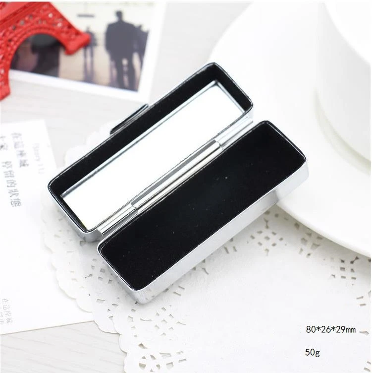 Blank Metal Lip stick Box pill Cases Holder Inside with Mirror Personlized Logo Gift wholesale  ni144