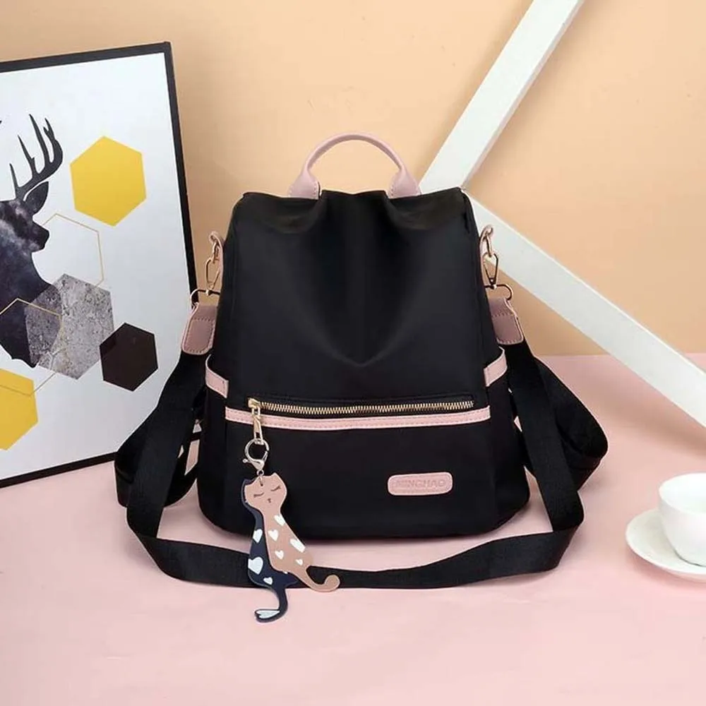 กระเป๋าเป้สะพายหลังผู้หญิงโพลีเอสเตอร์ความจุขนาดใหญ่ป้องกันการโจรกรรมผ้าอ็อกซ์ฟอร์ดกระเป๋าเป้สะพายหลังป้องกันน้ำกระเซ็นป้องกันรอยขีดข่วน