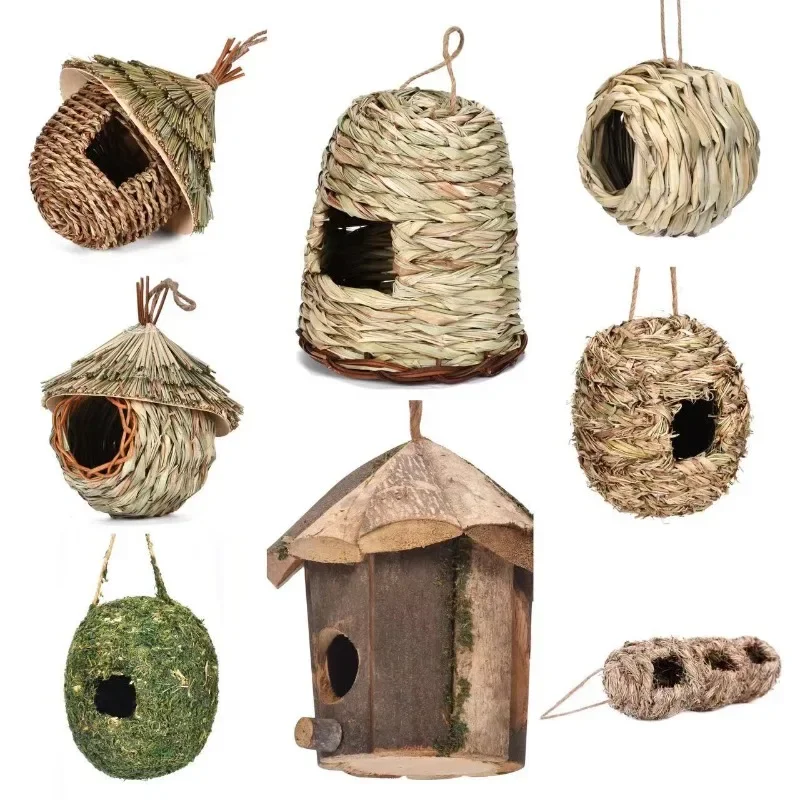 1PCS Hand Woven Hummingbird Nest House - Perfect For Outdoor Garden And Yard, Ball Shape Design Comfortable Nesting