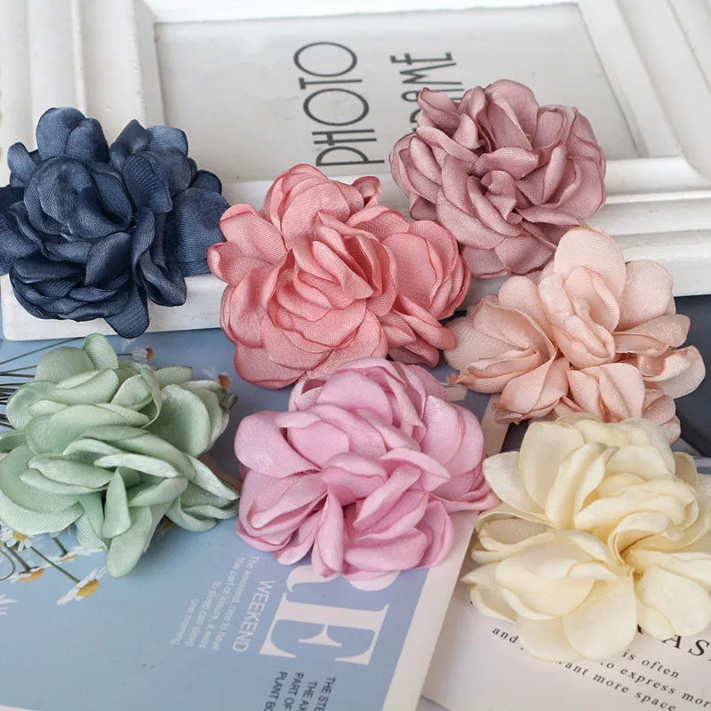 

5PCS 5CM Handmade Chiffon Flowers Headwear Hat Dress Clothes Decoration DIY Hair Accessories