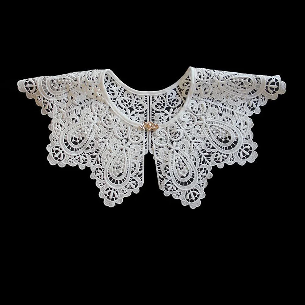 

Women Floral Lace Fake Collar Ladies Doll Collar Detachable Shirt False Collar Blouse Top Clothes Accessories Girls A RAN A YUE