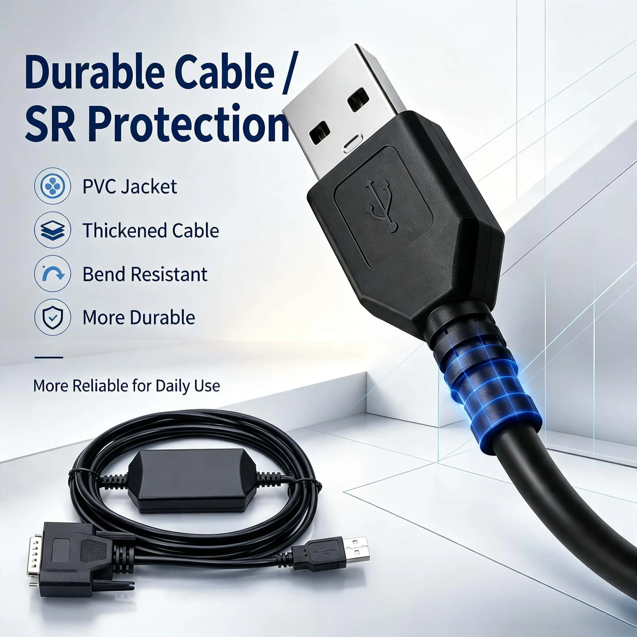 3M IC690USB901 PLC Program Download Cable for GE 90-30 90-70 USB to RS422 Adapter 5V High Performance Communication