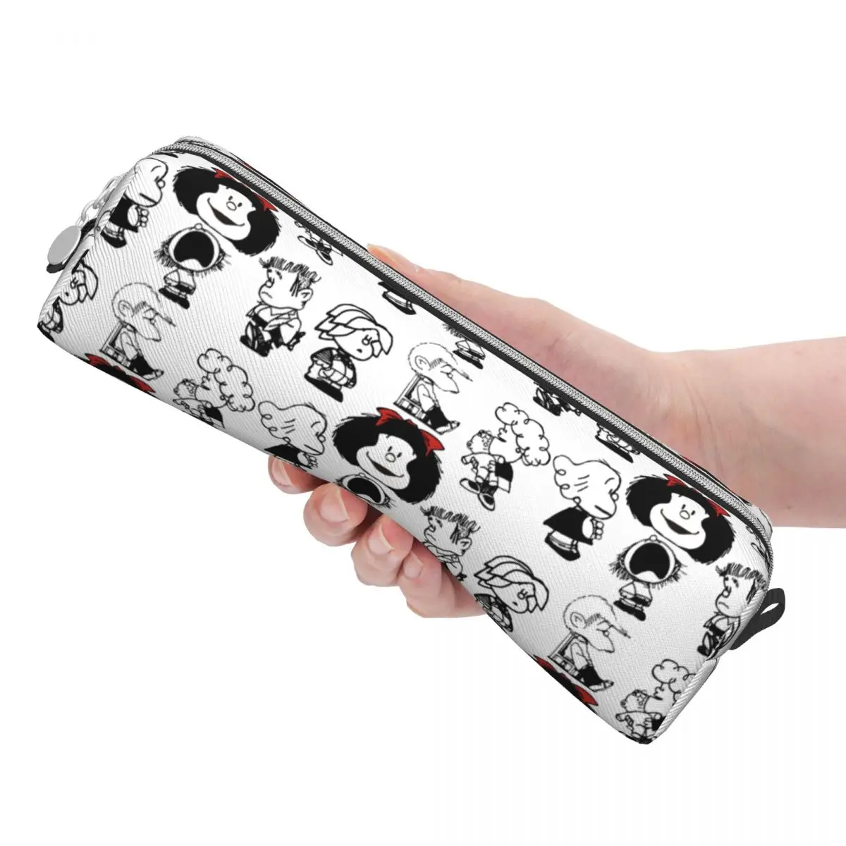 Imagem -03 - Mafalda Personagens Lápis Cases Lápis dos Desenhos Animados Pen Holder para Estudantes Bolsa de Grande Capacidade Papelaria Escolar Zipper