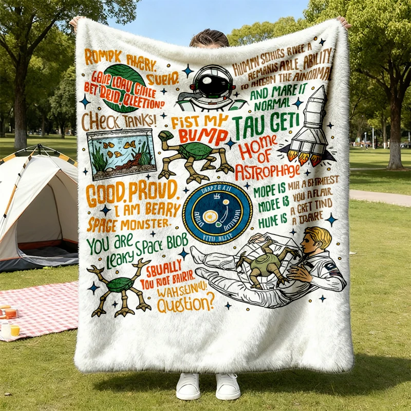 Project Hail Mary Flannel Blanket, Rocky Amaze Throw, Sci-Fi Book Lover Gift, Fist My Bump
