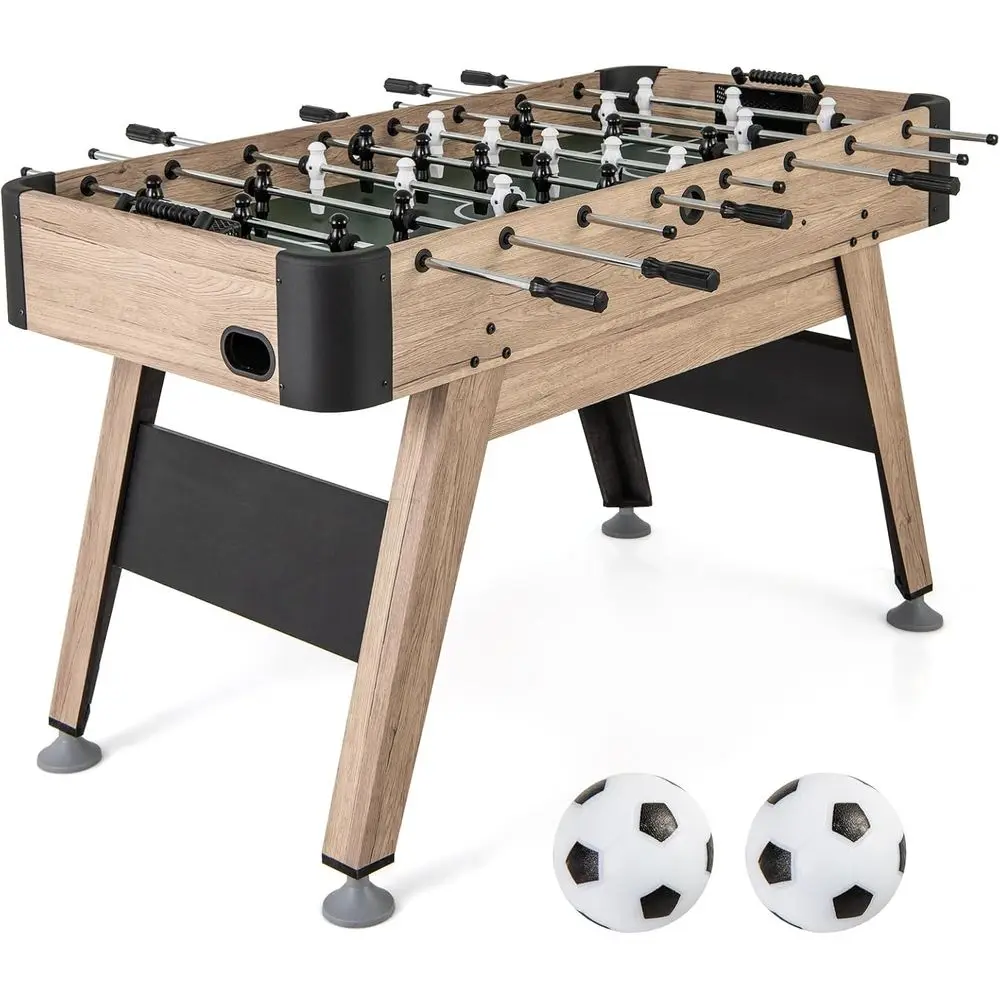 

Inch Foosball Table Wood Football Table Competition Sized, Arcade Soccer Game Table with 2 Balls, Full Size Foosball Table Adult