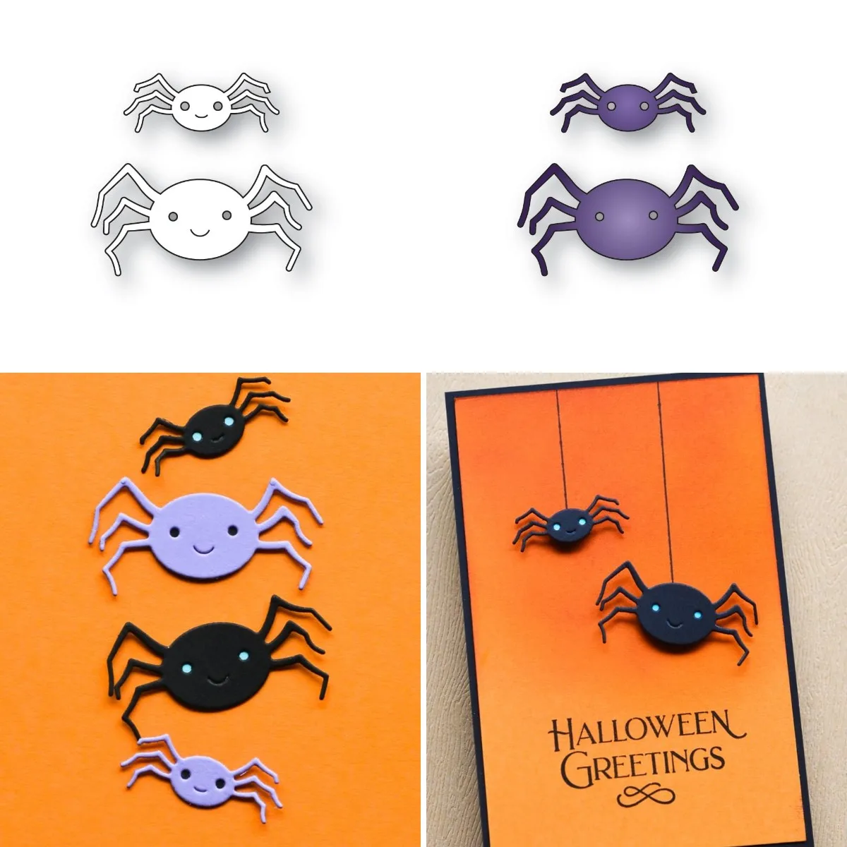 Happy Halloween Metal Cute Spiders Craft Die Cut Dies for DIY Scrapbooking Photo Album Embossing Decorative Paper Cards