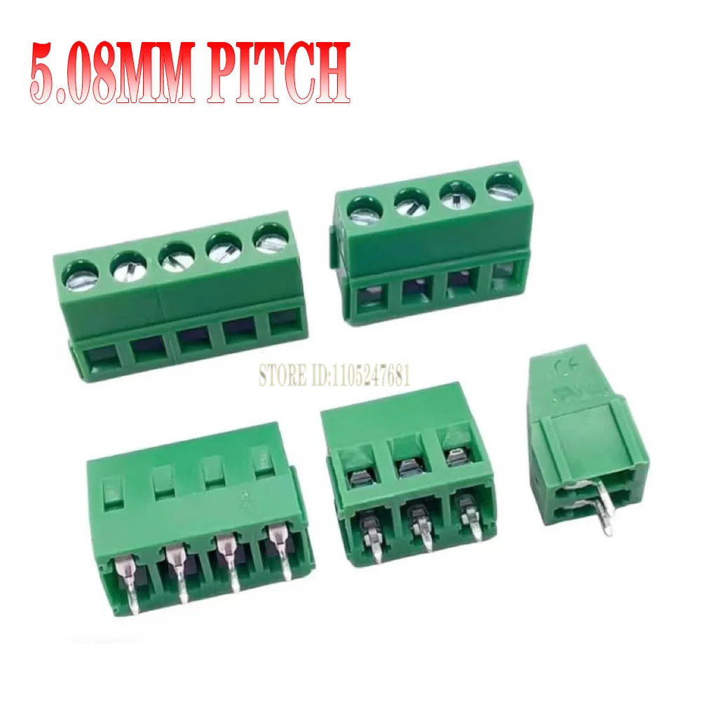 10pcs KF120/KF128 Straight Pin Terminal Block - 2.54-5.08mm Multiple Pitch Options, 2P/3P, 2-10Pin PCB Screw Connector for Elect