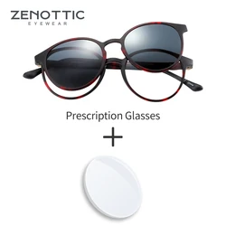 ZENOTTIC Polarized Sunglasses Magnetic Clip On Optical Glasses Frames Men Myopia Sunglasses 2 in 1 Women Prescription Glasses