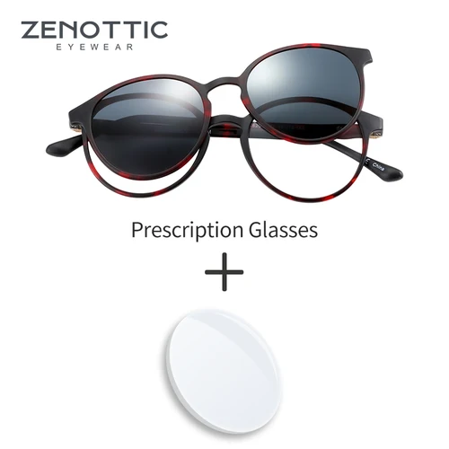 ZENOTTIC gafas de sol polarizadas Clip magnético en monturas de gafas ópticas hombres gafas de sol para miopía 2 en 1 gafas graduadas para mujeres