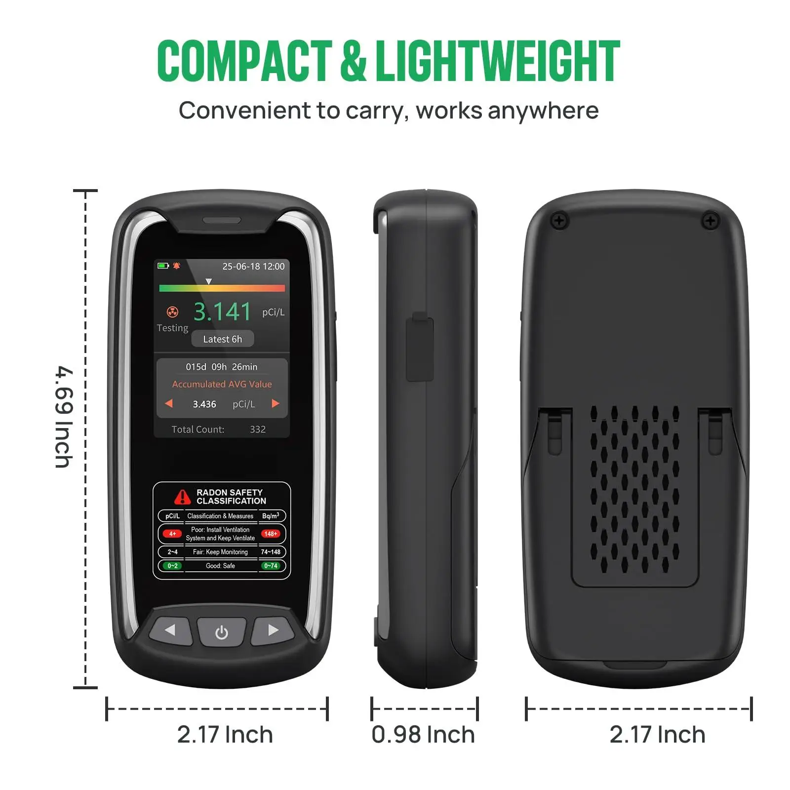 Radon Mmonitor Portable Home Radon Detector  Natural Gas Detector Alpha Spectrometry Detector