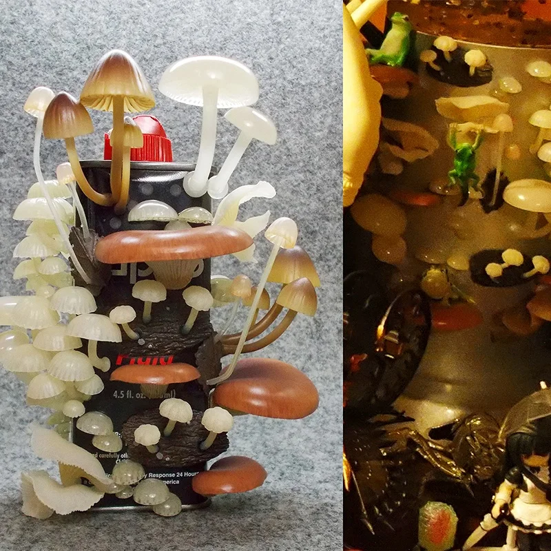 Japanese Ikimon 'Glow Mushrooms' Series Gachapon Magnetic Bioluminescent Fungi Decor Re-Release Toy Collectible Action Figure