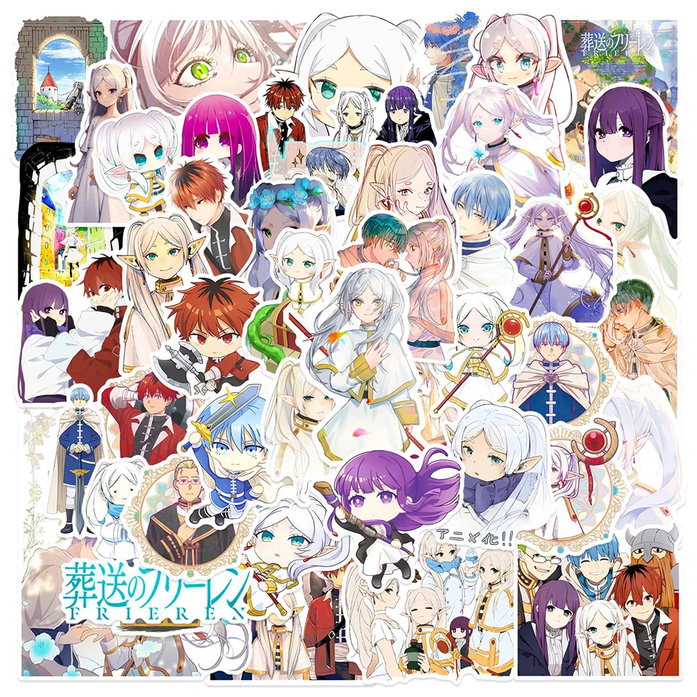 50/60/70/100pcs Anime Frieren Beyond Journeys Stickers Himmel Frieren Cartoon Decal Laptop Skateboard Phone Waterproof Sticker