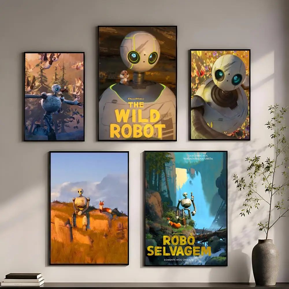The W-Wild Robot Poster Perfect Sticker Self Adhesive for Office Home Theater Wall Art Decor Fancy Gift