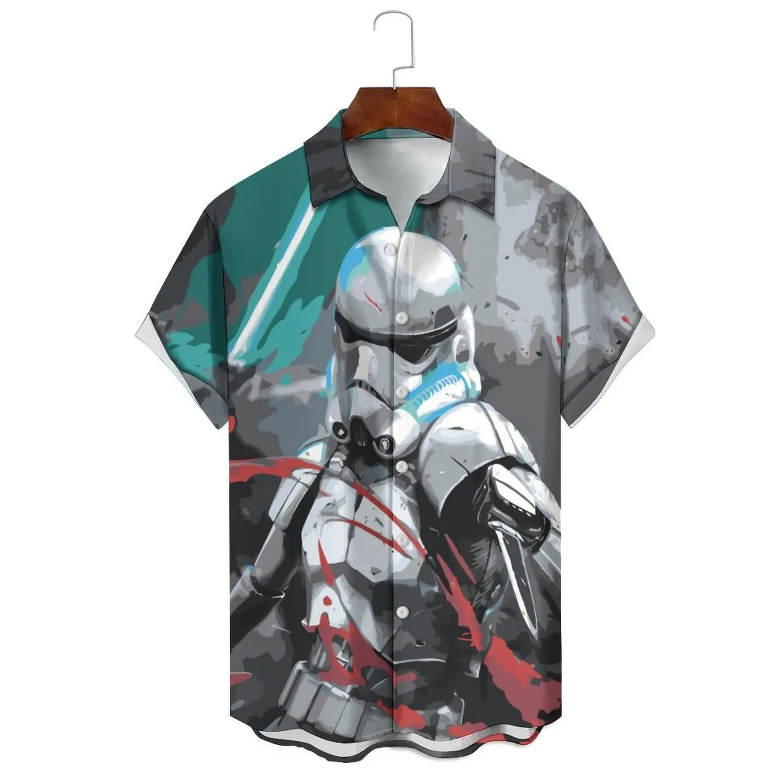 Casual Starwars- Summer Shirts Men Women Hawaiian Short Sleeve Shirt Casual Boys Clothes Girls Teen Shirts Fashion Tshirt Top