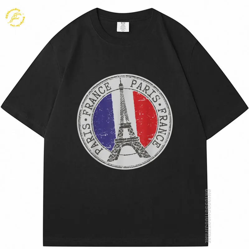 

Paris France Eiffel Tower Travel Cotton Tshirt 2025 Hot Tee Man Oversized T-Shirt Graphic T Shirt Homme Men's Tees Men Clothing