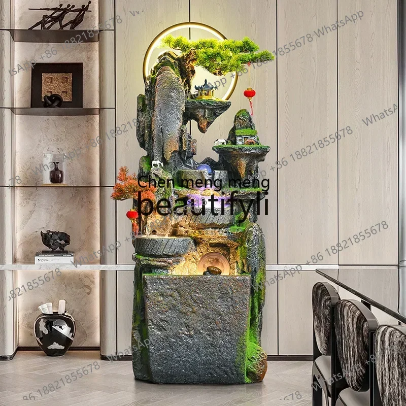 e5556EEEWindmill flowing water ornament circulating water balcony living room feng shui wheel lucky landing rockery fountain