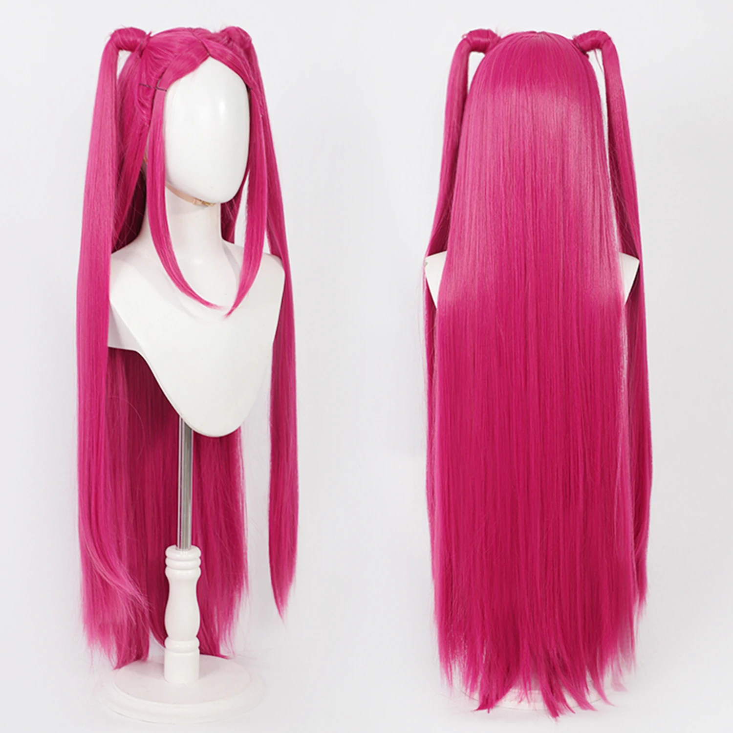 

Pink Cosplay Wig Kpop Movie Role-Playing Wigs Long Middle Part Synthetic Wig with Bangs Cos Animated Film Wigs Girls Daily