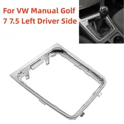 For Volkswagen VW Manual Golf 7 7.5 Golf R Left Driving Gear Shift Knob Lever Frame Bracket Chrome Styling Circle