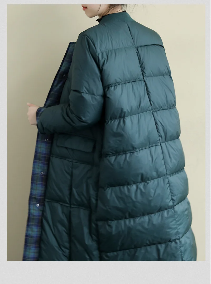 Winter Mode Neue frauen Unten Jacke Lose Pendeln Patchwork Lange Winddicht Unten Jacke