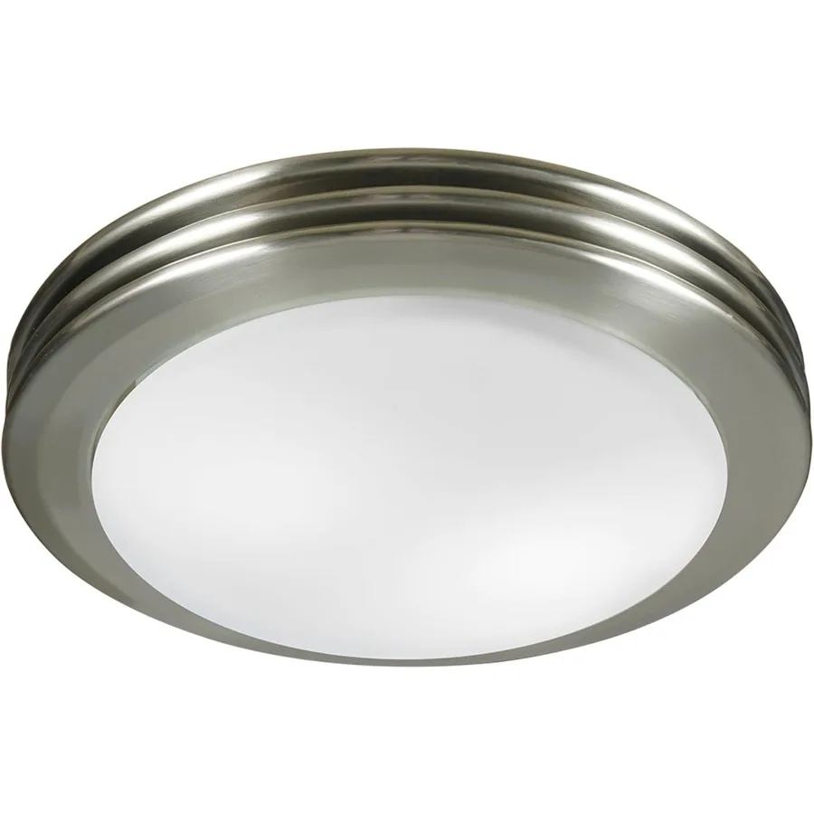 

90053 Yorkshire Decorative 80 CFM 2.5 Sones Bathroom Ventilation Exhaust Fan with Light Brushed Nickel for Modern Bathroom Reno