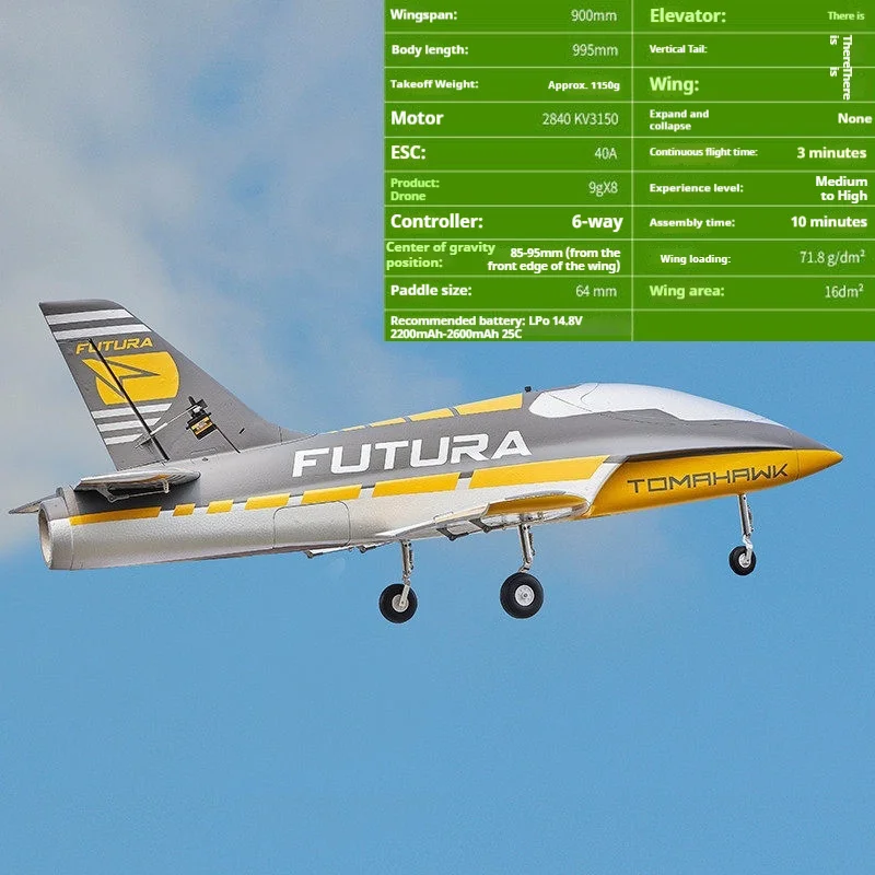 FMS Futura 64MM Rc Jet Plane Ducted Fan Fixed Wing Thrust Reversing Pnp Beginner Rc Aircraft For Outdoor Sport Flying